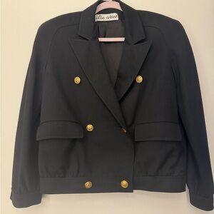 Elegant Black Double-Breasted Women's Blazer